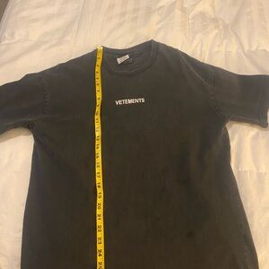 Vetements Charcoal Tee with White Logo